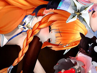 Wuthering Waves - Sigrika and Denia Naughty Club Party Fuck - 3D Hentai Animations