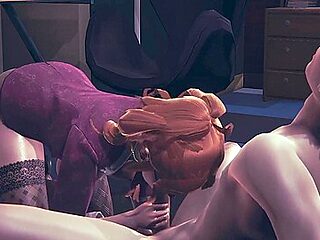 Hentai Uncensored - Claudia Blowjob And Handjob - Japanese Asian Manga Anime Game Porn