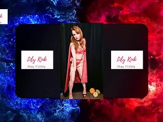 Lily the cougar MILF teases in her PVC apron while getting fingered and fucked.