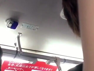 Crowded Bus Tension, Young Wife Stays Still as a Risky Moment Unfolds Beside Her Husband - Scene 1