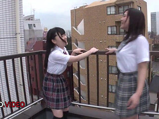 Sanae Akino and Kaede Aoshima's Wild Threesome Creampie Fuck