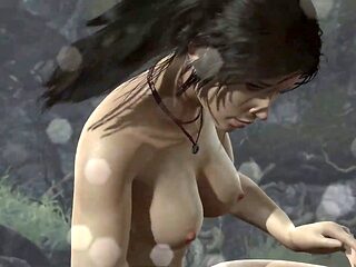 Nude gamer plays adult games bare on PC