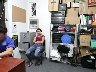 Natalie's luscious lips wrap around Peter's throbbing member in a steamy office encounter