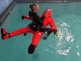 Human Life Raft - Inflated Suit Slave Pool Domination