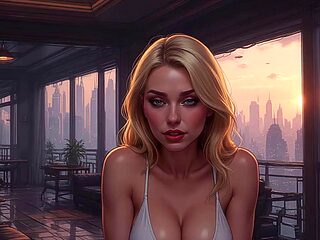 Cloud Level Olivia in the Future Sexy Teasing Showing Her Big Cleavage Part 2