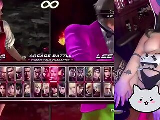 Nerdy gamer girl plays with a dildo in front of the screen while