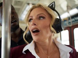 Danielle Rae Endures Savage Gangbang on Crowded Public Train with Deep-Throat Action Bukkake Loads,