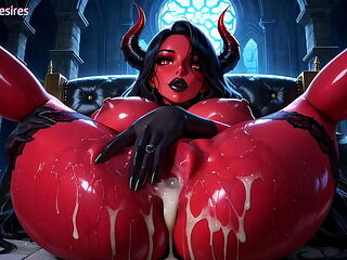 Busty 3D Demon Girl Gets Fucked Hard and Facialized with Huge Cumshot - AI Hentai