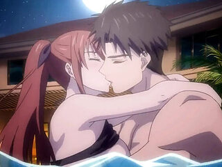 Hentai Pool Sex After BBQ - Sweaty Anime Teen Fucks Wet Pussy Outdoor