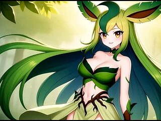 Thigh job, pokemon hentai, anime