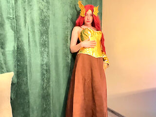 Pyra Flame Pixie Seduction - Red Lingerie Tease to Fiery Ride