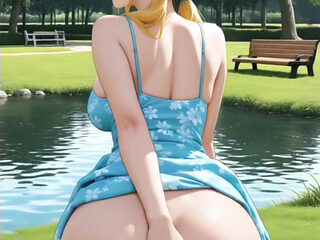 Hentai anime - I got horny in the park and I started playing with my dildo