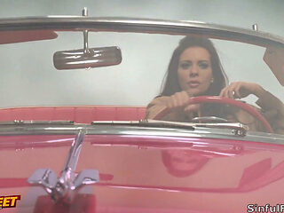 Celeste Star And Linsey Mckenzie Fuck On The Roof Of A Vintage Car