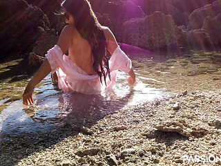 Cute Wife Fingering on Sea Beach