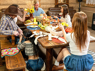 Having a Thanksgiving party with a couple of teen sluts