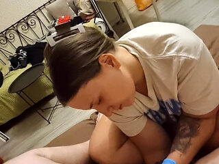 Mistress Anastasia fisted her boyfriend and bashed his balls after he came