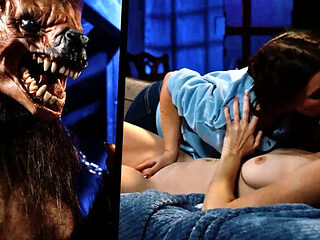 Lesbian Sleepover Turns into Werewolf Horror - Ashley Lane & Leana Lovings Get Monster Fucked