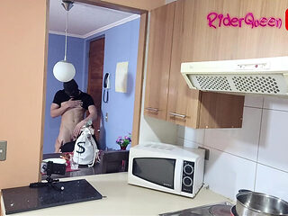 Videos for Fans: a Masked Young Man Fucks Me in the Kitchen