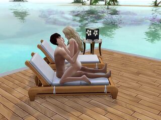Duo in love have fuckfest in public on the beach