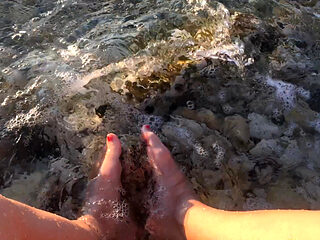 My Feet in the Sea Over the Stones