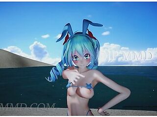 Miku - T-ara - Bunny Style - Beach Stage 1287