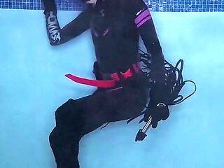 Underwater Wetsuit Dominatrix Tease in Heels