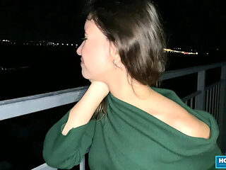 Lia Lover Blowjob & Handjob POV - Petite Babe Sucks Cock on Balcony and Bed