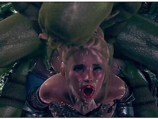 Female Knight Lose To Monster Ork - Episode.26 With Car Toon