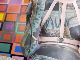Solo Latex Harness Electro Play - BDSM Kink Session