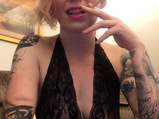 Perfect blond making solo masturbation