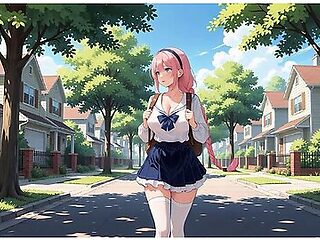 Lustful Pink Haired Cutie Outdoor Stroll To Bedroom Soft Seductive Vibes
