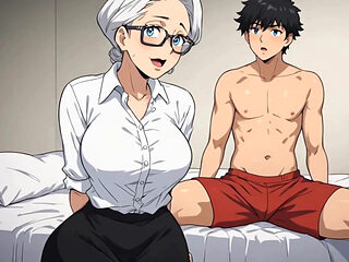 Grandma Charmed the Neighbor And Seducing ( AI generated )