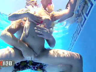 Jesyka Diamond underwater sex in the pool and lazy fucking on the couch