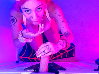 Glory Hole Slut Busty Petite Alternative Girl POV Blowjob Sloppy Sucking Bwc Messy Spit Fetish Drooling