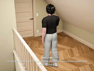 Horny anime girl gets it on in a luxurious mansion setting.