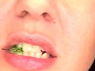 Up Close Gummy Bear Eating: Mouth Fetish