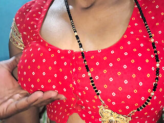 Shruti Bhabhi Hot Red Blouse Blowjob - Indian Wife Swallows Cum in Mouth