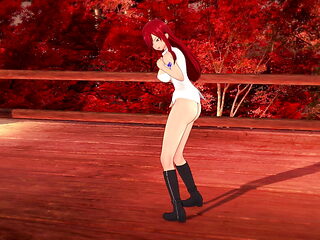 Stunning redhead Erza Scarlet - 3D Hentai