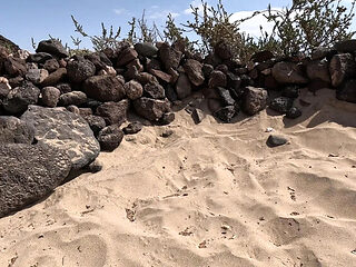 Emma Voyeur Desperate Beach Pee - Blonde MILF Pissing in Sand Outdoor HD