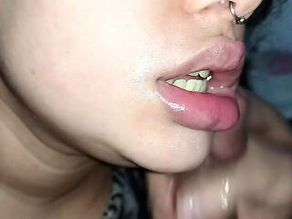 Horny Bitch Handjob Facial - She Smiles With Cum on Her Face - Brazilian POV