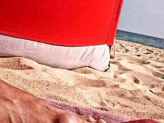 Hotsportfitboys Horny Exhibitionist Beach Cock Flash: Rough Stroke Sparks Massive Hard Boner