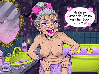 Bathroom Granny Ai Cartoon