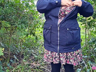 Tits Out in the Woods - Flashing My Big Heavy Stepmommy Milkers and Ass While Out for a Walk in the Forest - so Naughty Arent I