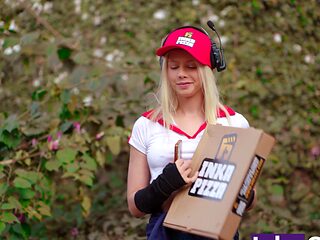 Vivian Lola is a  Brazilian slut who started working as a pizza delivery girl. On one of her first deliveries, she had to take a pizza to the Inka Mansion. But when she arrived, something very unexpected happened. She was greeted by seven guys with obviou