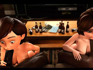 Hot Aunt Cass & Helen BBC Threesome Hentai Parody - Uncensored Blowjob MILF Cartoon Sex