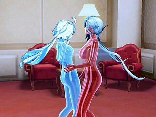 Arlecchino indulges in Furina's slimy pleasures