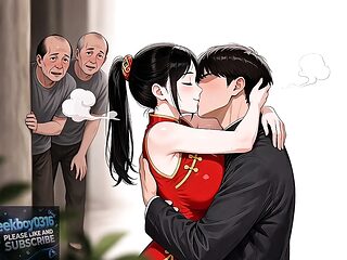 Red Chinese Dress Girl Gets Fucked by Old Men in 3D Hentai Animation