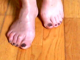 Sheer Nylon Feet Gliding on Wooden Floor - Slow Asmr Sliding Sounds