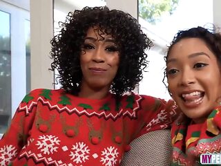 Misty Stone and Sarah Lace in Alex Jetts Family Holiday Session