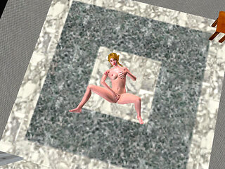 Cute Blond Girl Fingers Pussy & Masturbates with Cucumber 3D Cartoon Hentai